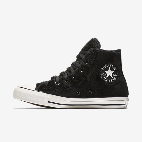 Converse Shoes - Converse Chuck Taylor All Star Faux Fur Black High Top Sneakers